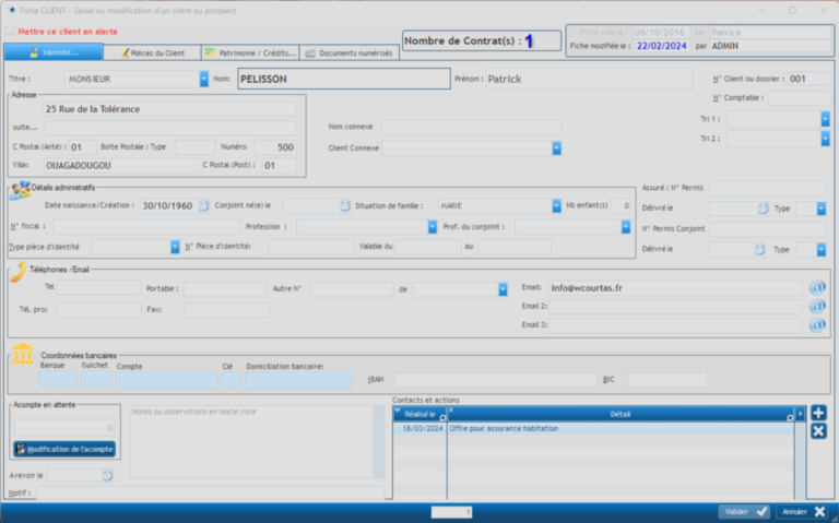 WGestass - Fiche des clients