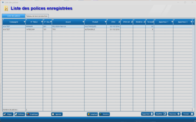 WGestass - Table des polices